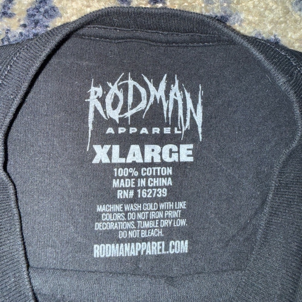 Rodman Apparel Big Head Tee Dennis Rodman Black T Shirt Size XL - Picture 3 of 3